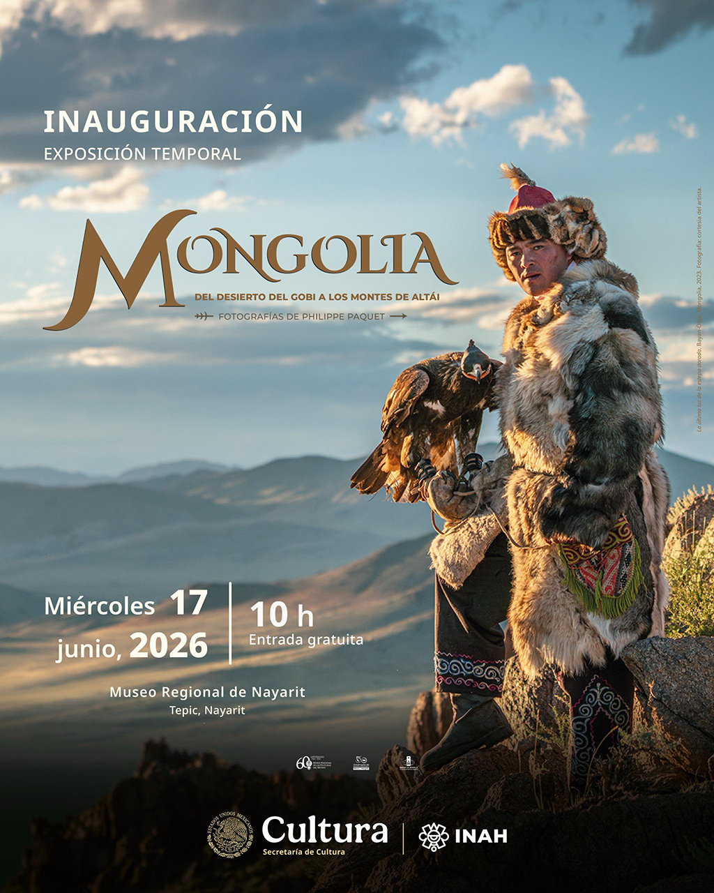 Invitation to the opening of Mongolia: From the Gobi Desert to the Altai Mountains at the Regional Museum of Nayarit